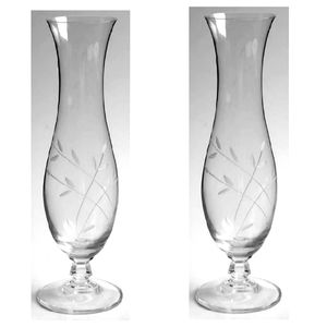 👉*VINTAGE* (2) LENOX CRYSTAL 9" BUD VASE SET ~SOMERSET CLEAR